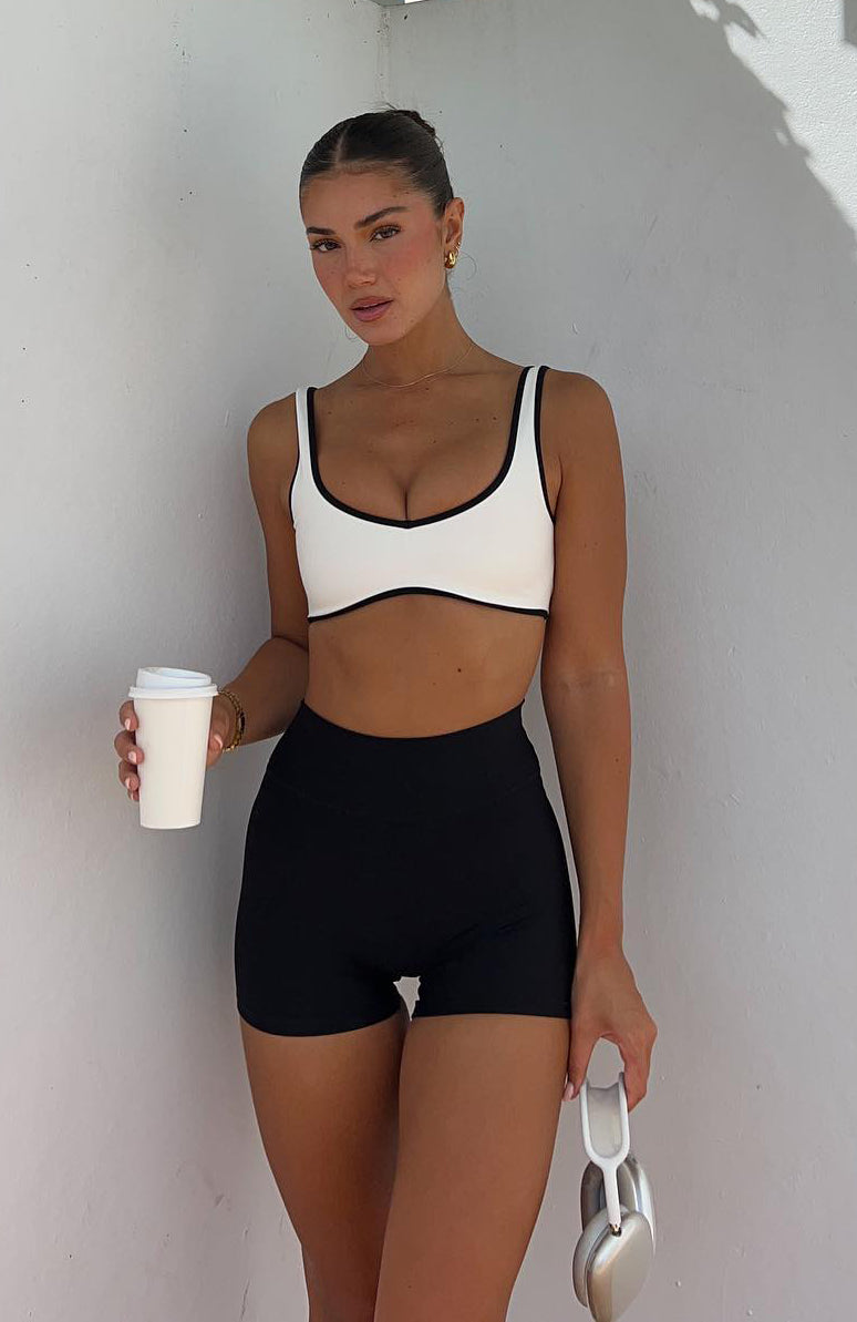 Trending Keep Up High Waisted Shorts 4 Black