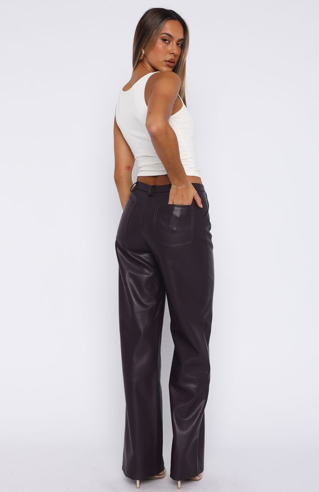 Trending Life Affair PU Pants Deep Mauve
