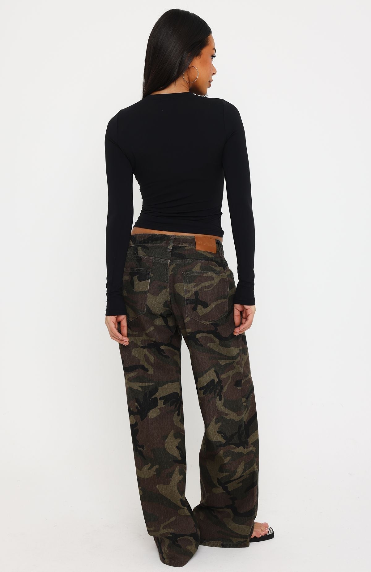 Trending Maeve Low Rise Wide Leg Jeans Camo