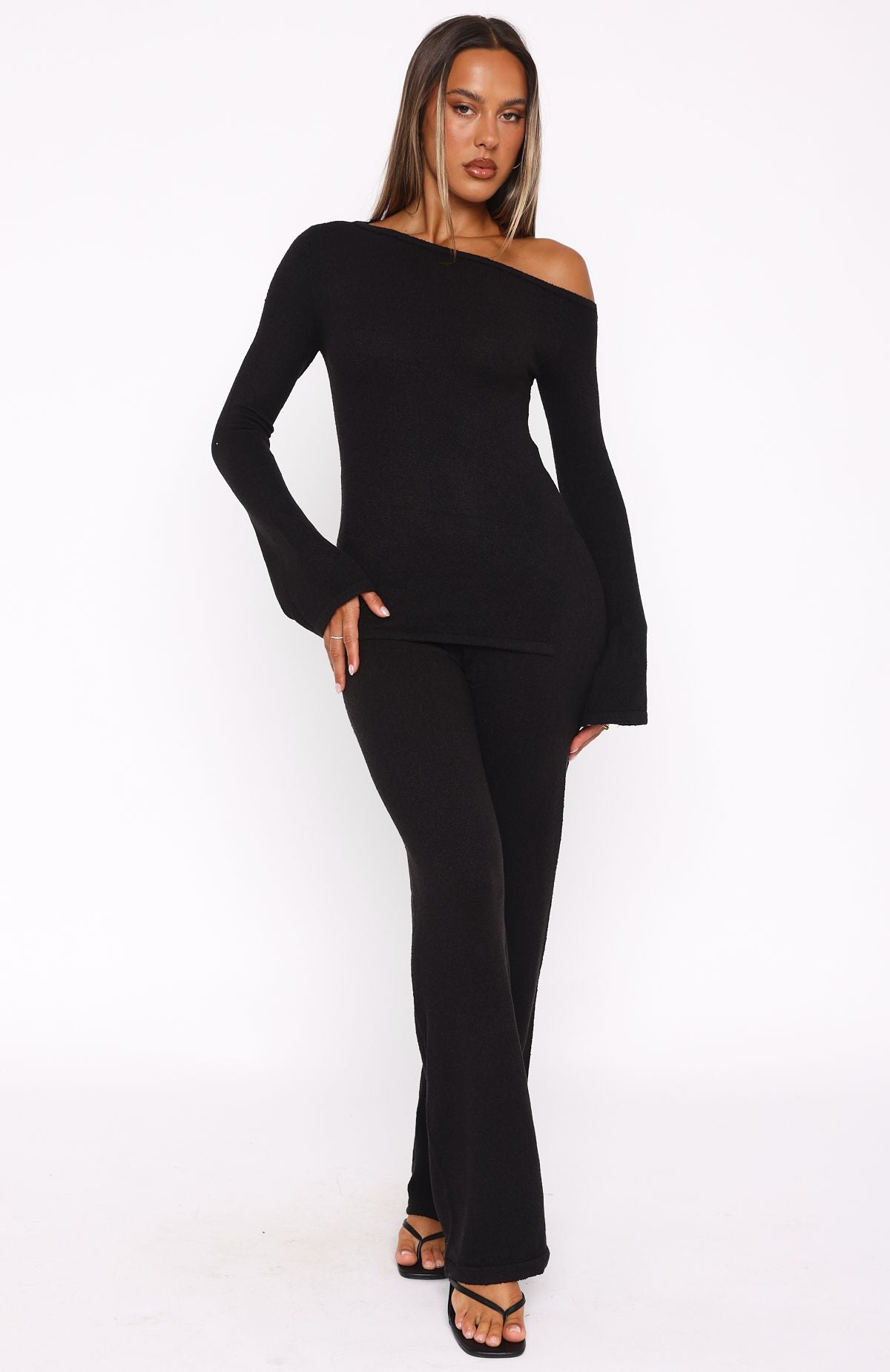 Trending Well Be Fine Knit Pants Black