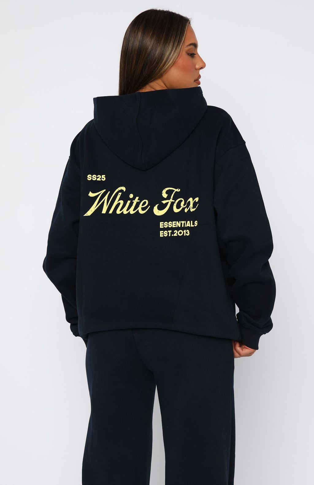 Trending The Good Life Back Graphic Oversized Hoodie Navy