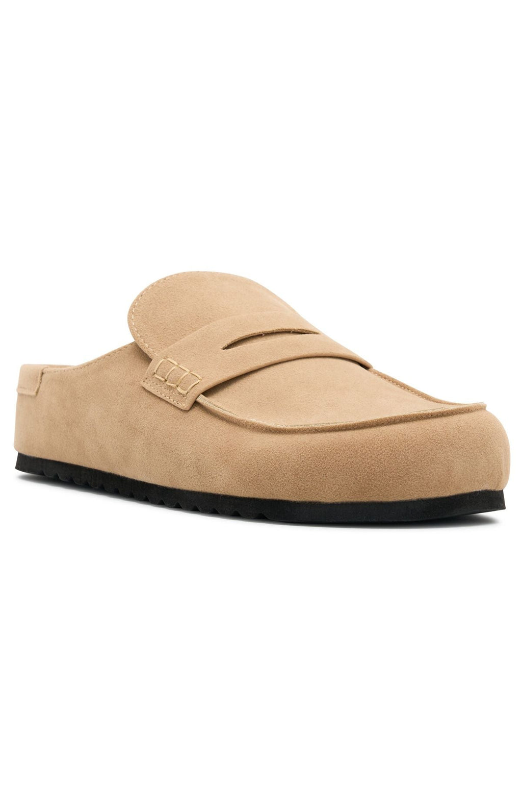 Trending Cayson Loafer Slides Taupe Faux Suede