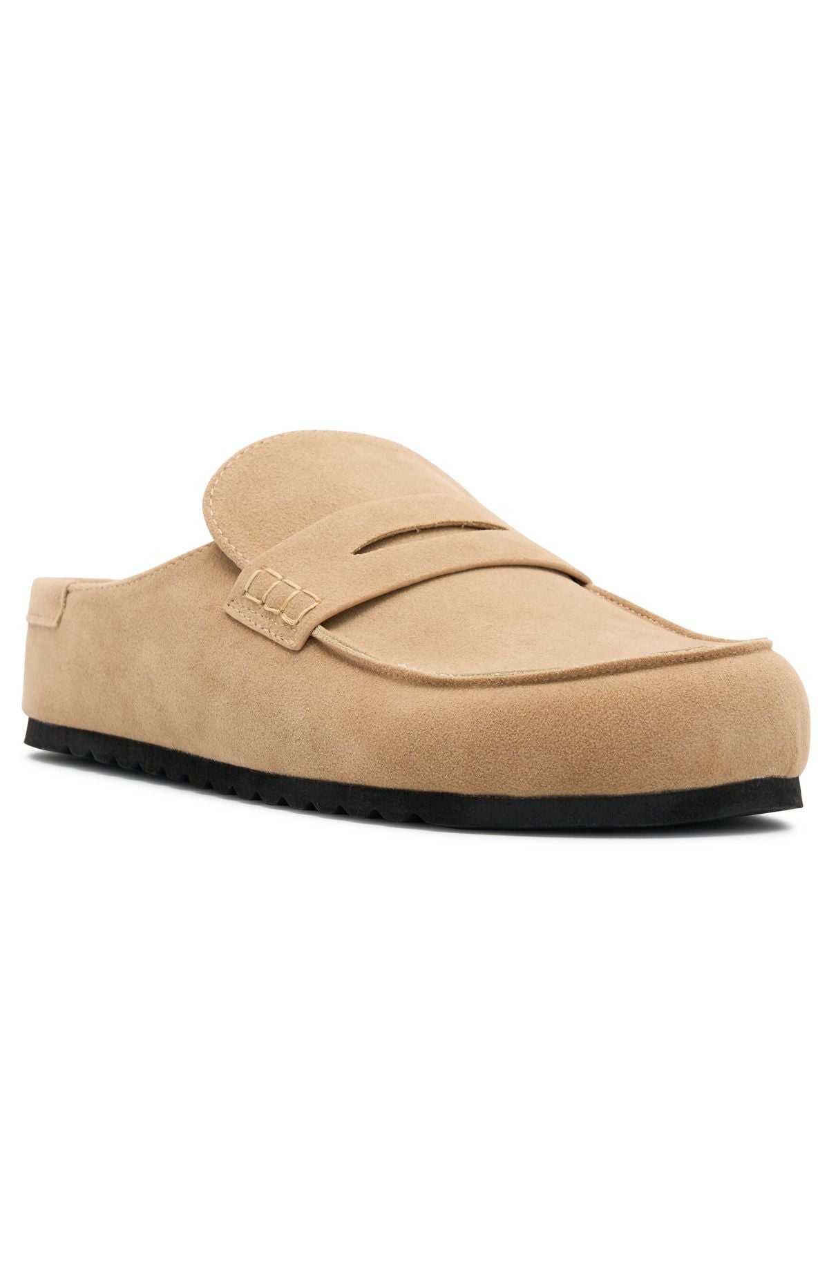 Trending Cayson Loafer Slides Taupe Faux Suede