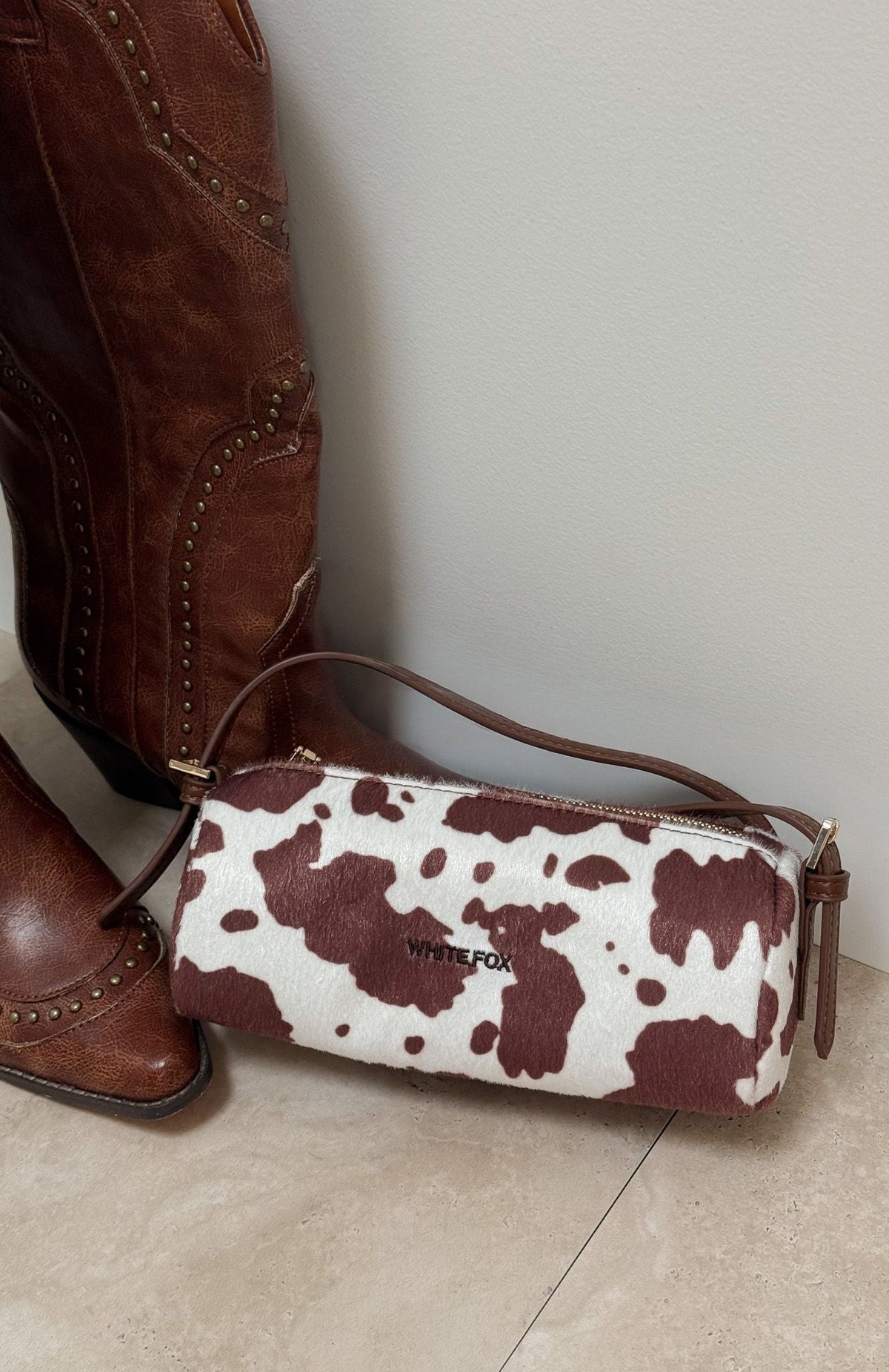 Trending Gannon Shoulder Bag Faux Cow Hide