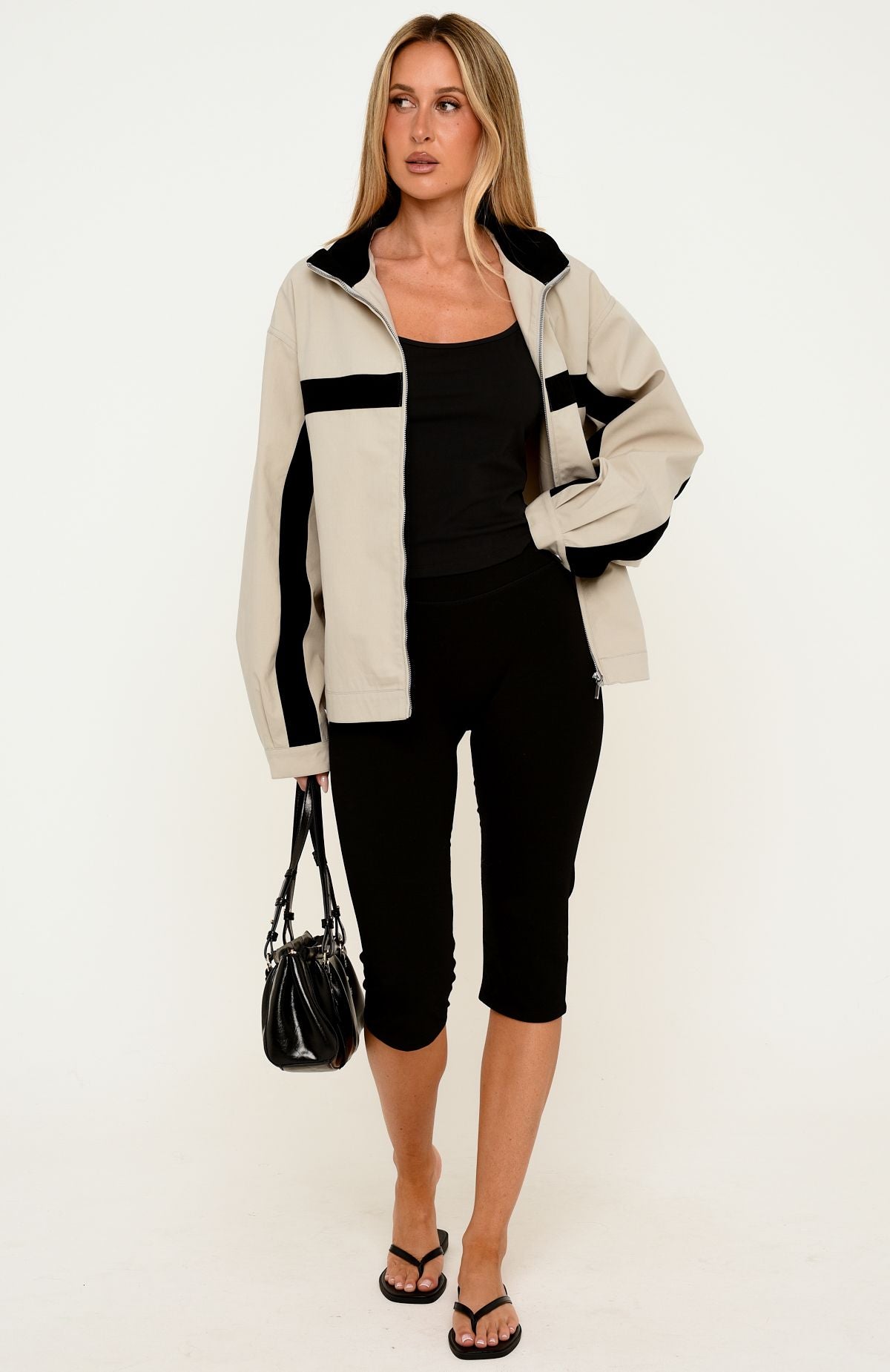 Trending Wilhemina Funnel Neck Jacket StoneBlack