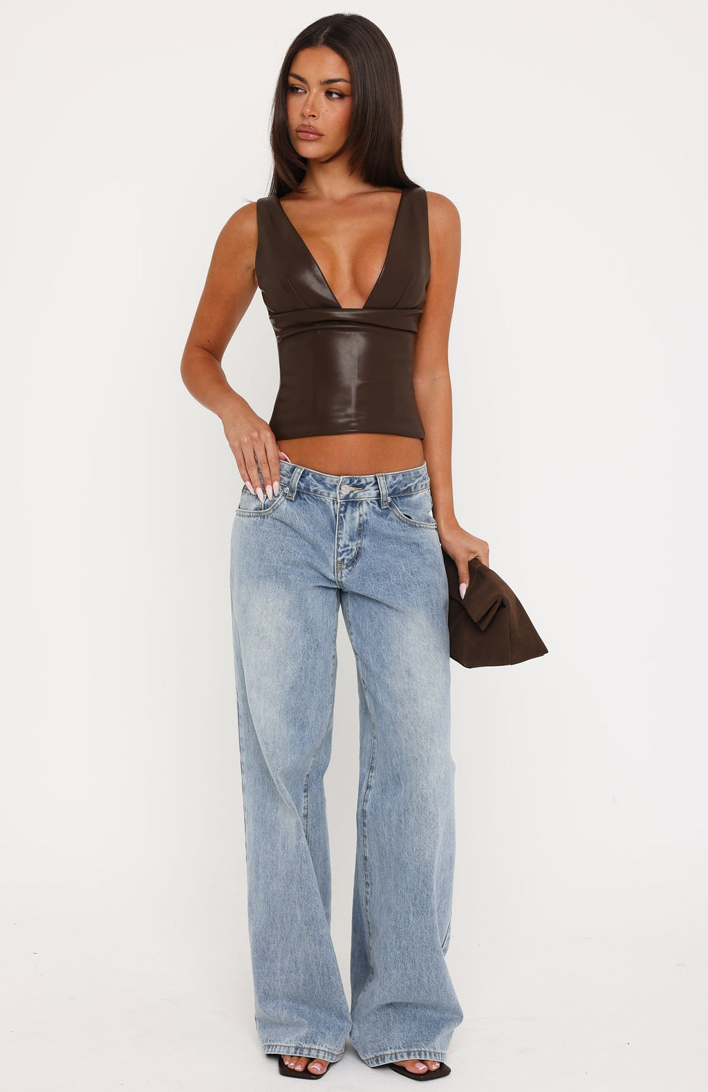 Trending For Her Only PU Bustier Chocolate