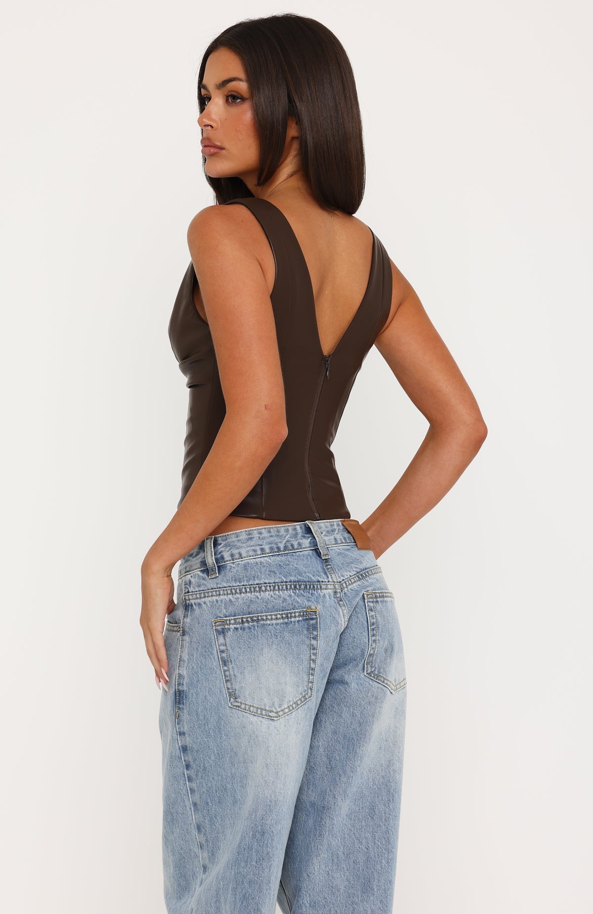 Trending For Her Only PU Bustier Chocolate