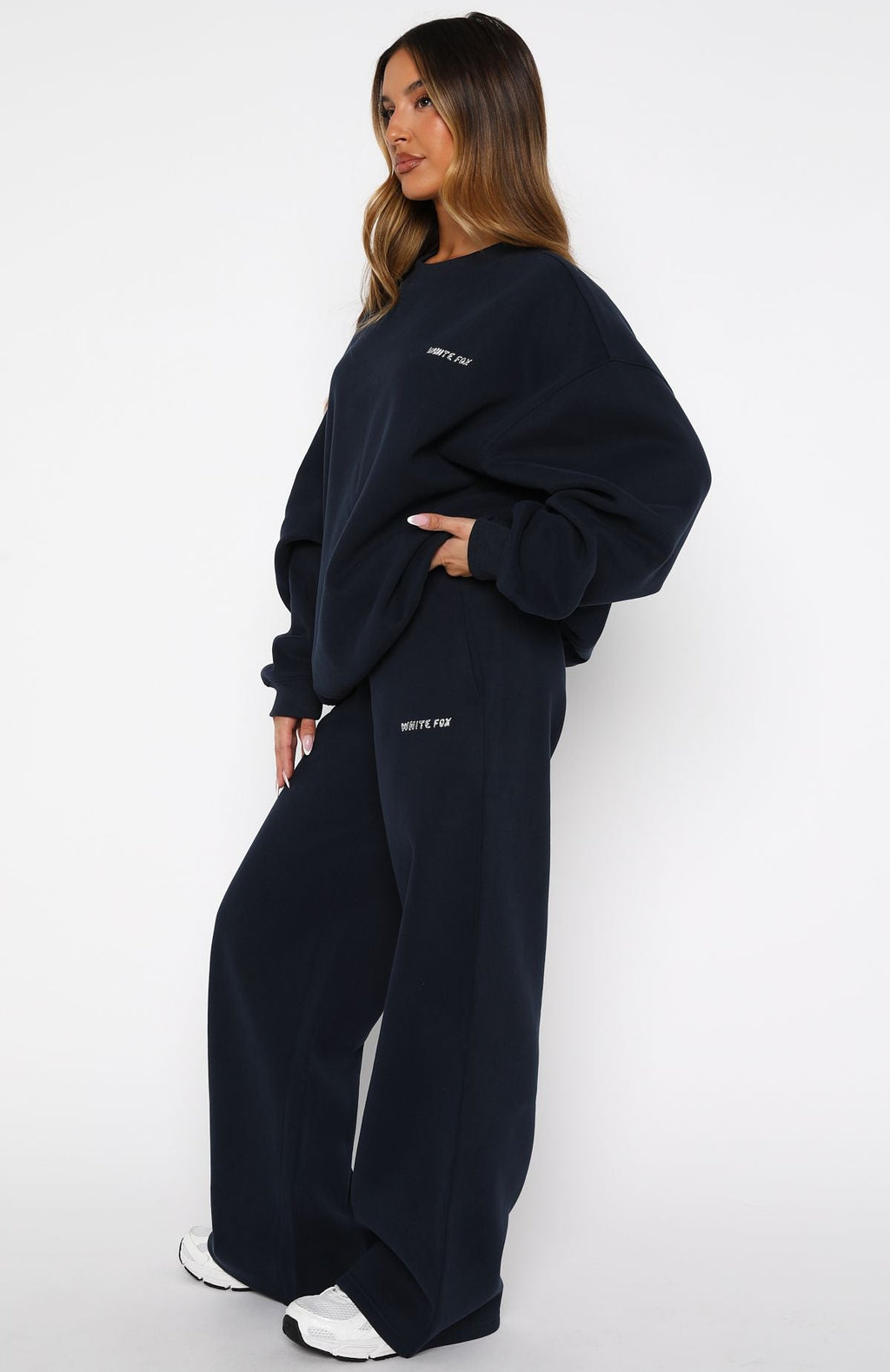 Trending Test Drive Wide Leg Sweatpants Dark Navy