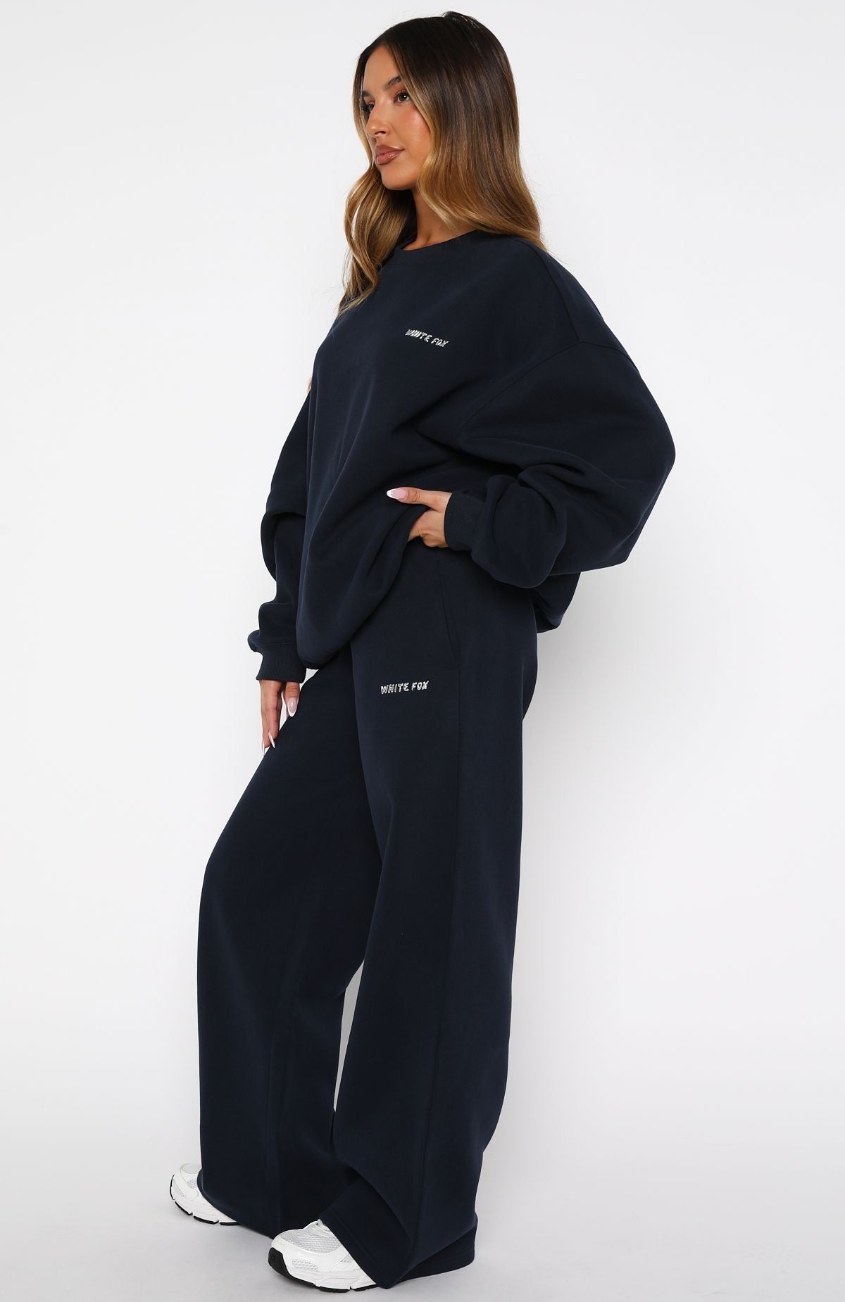 Trending Test Drive Wide Leg Sweatpants Dark Navy