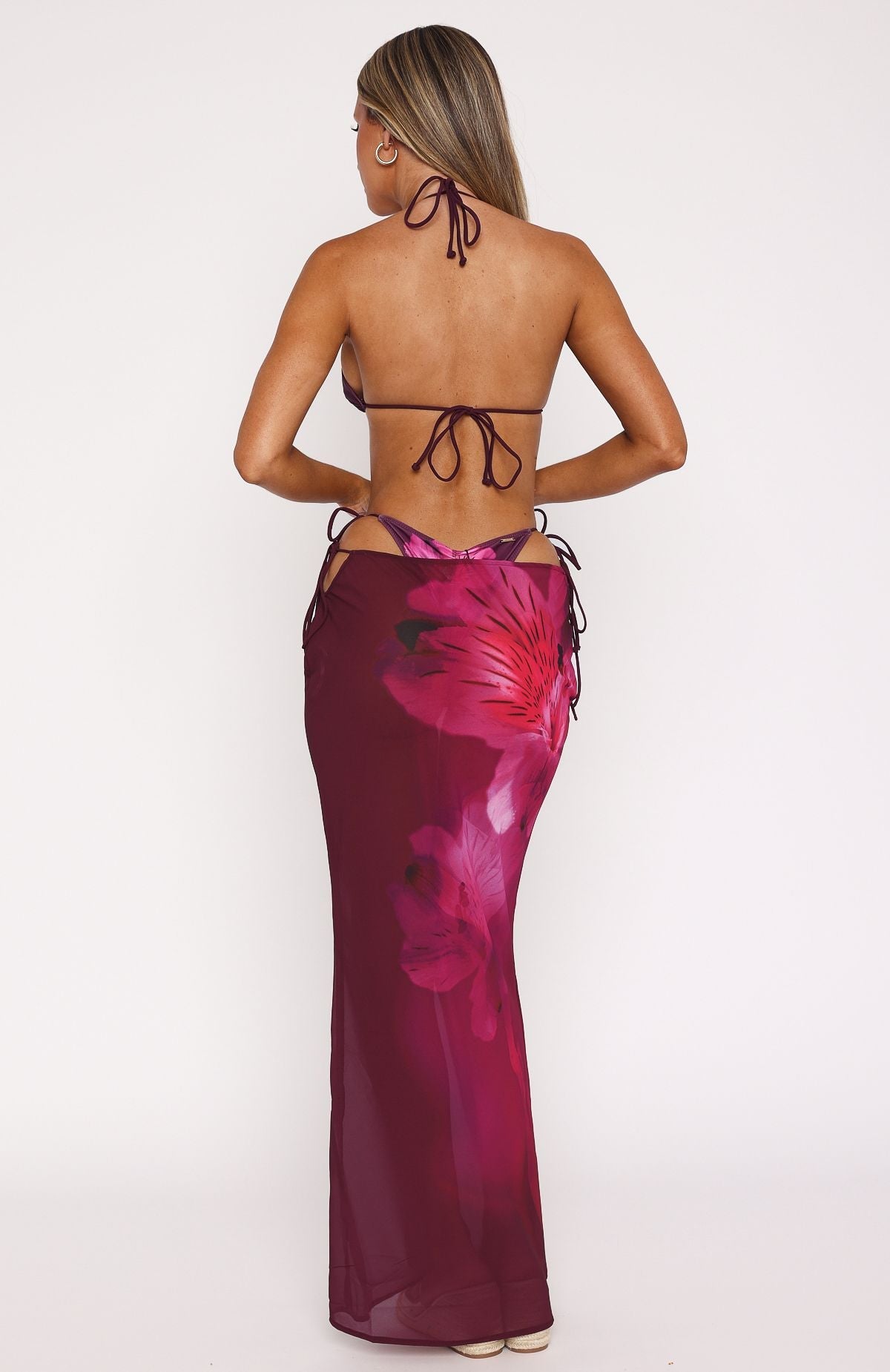 Trending Luminous Maxi Skirt Berry Lush