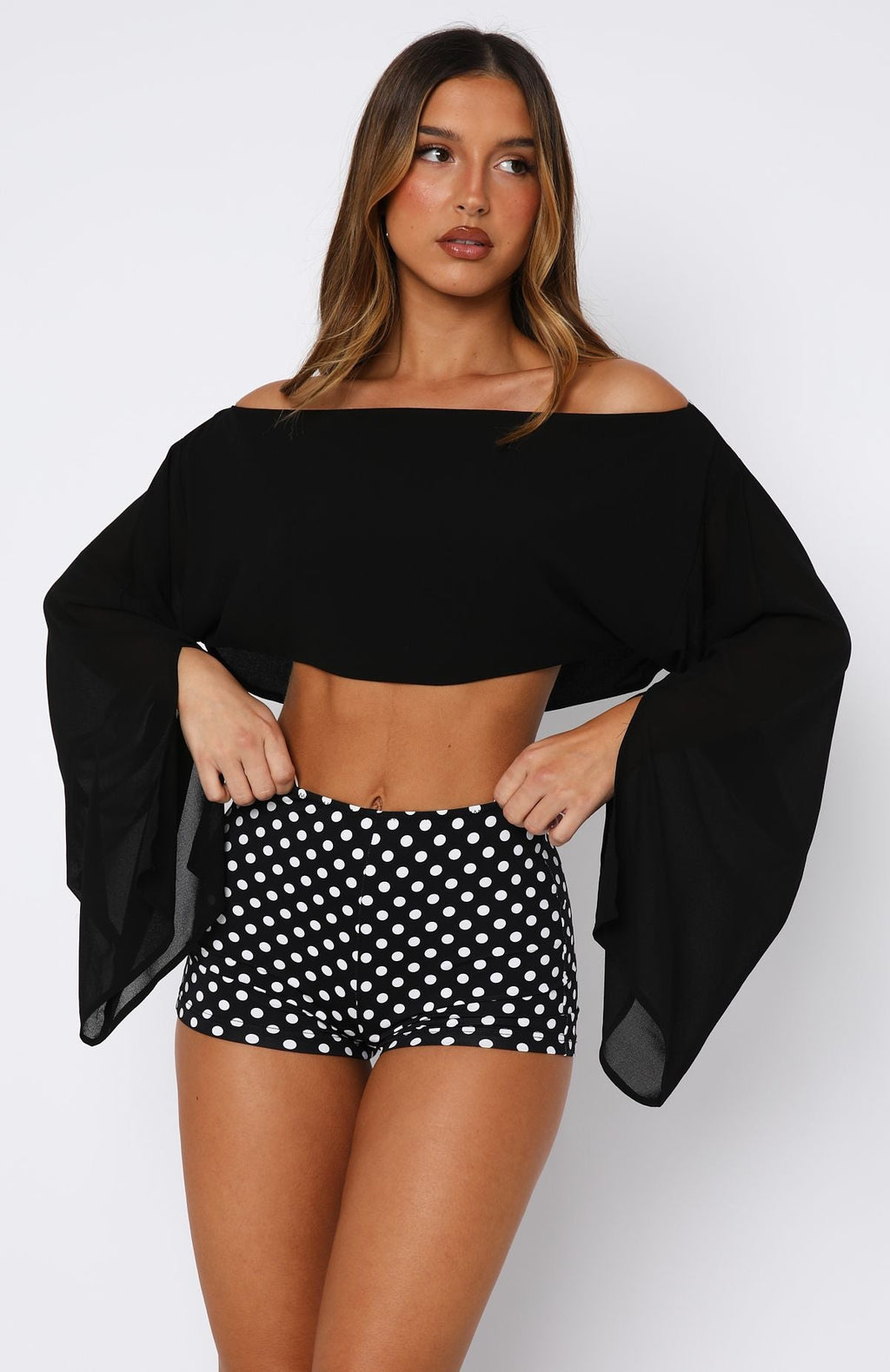 Trending Desert Drifts Long Sleeve Top Black