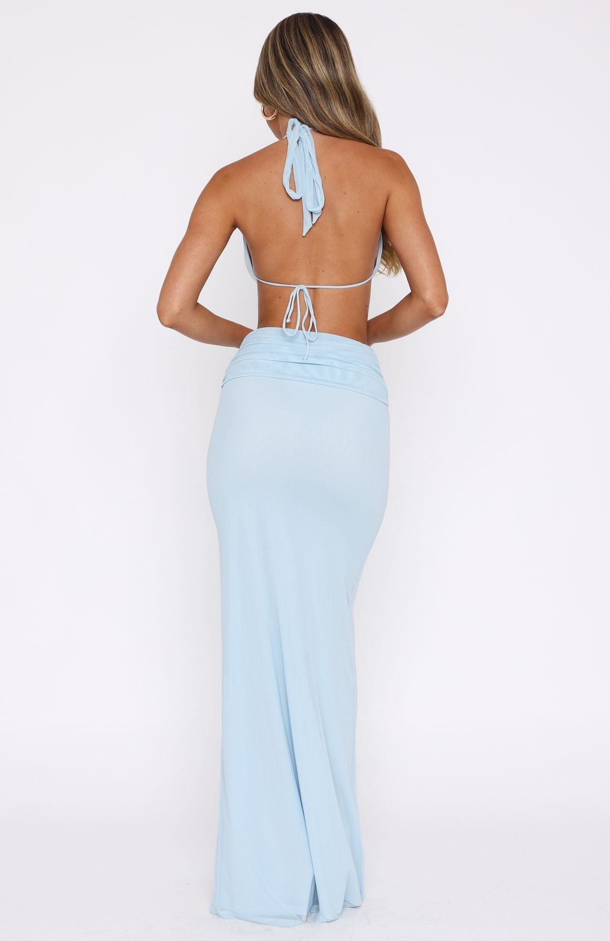 Trending Everybodys Watching Maxi Dress Baby Blue