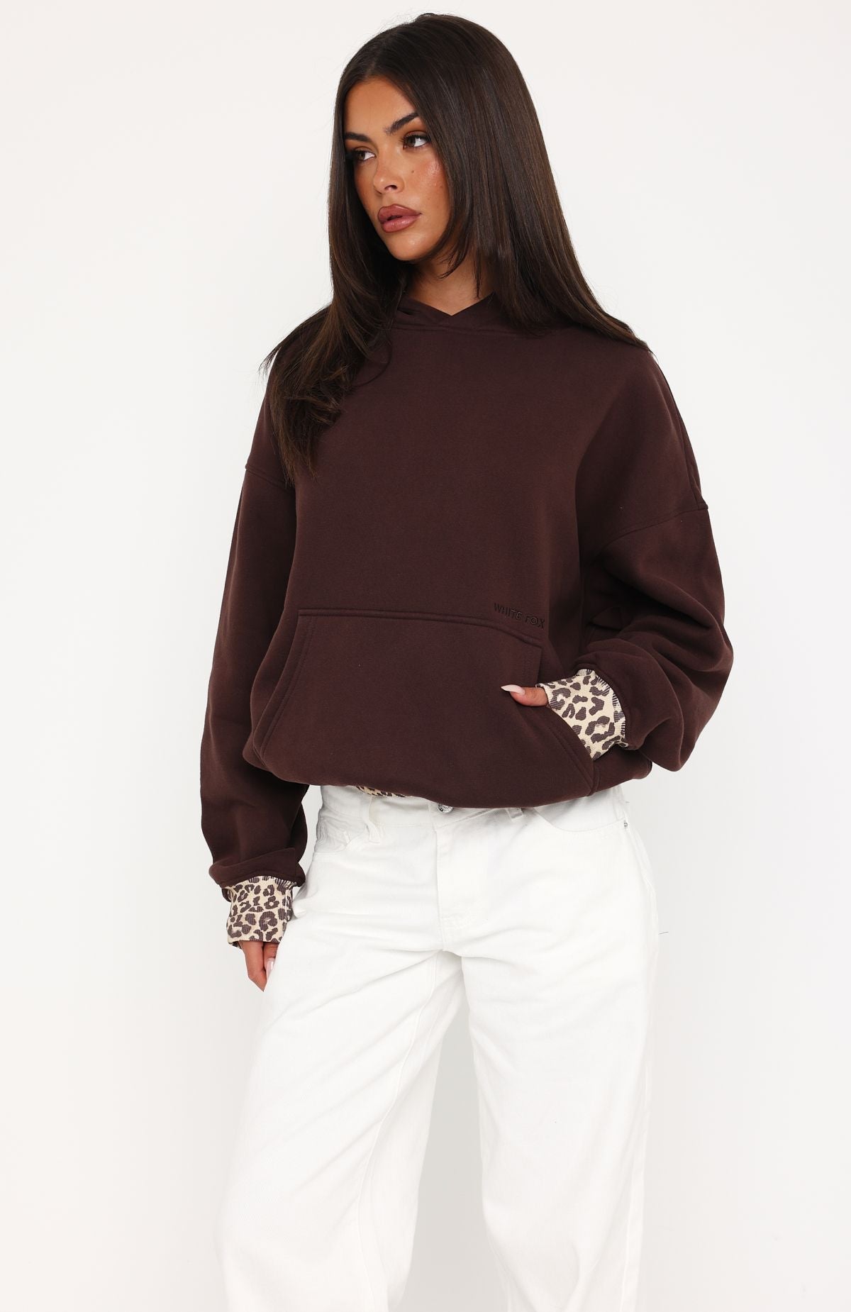 Trending Wild Thing Leopard Oversized Hoodie Chocolate