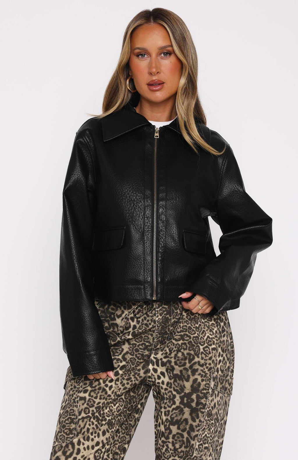 Trending Nobody Told Me PU Jacket Black