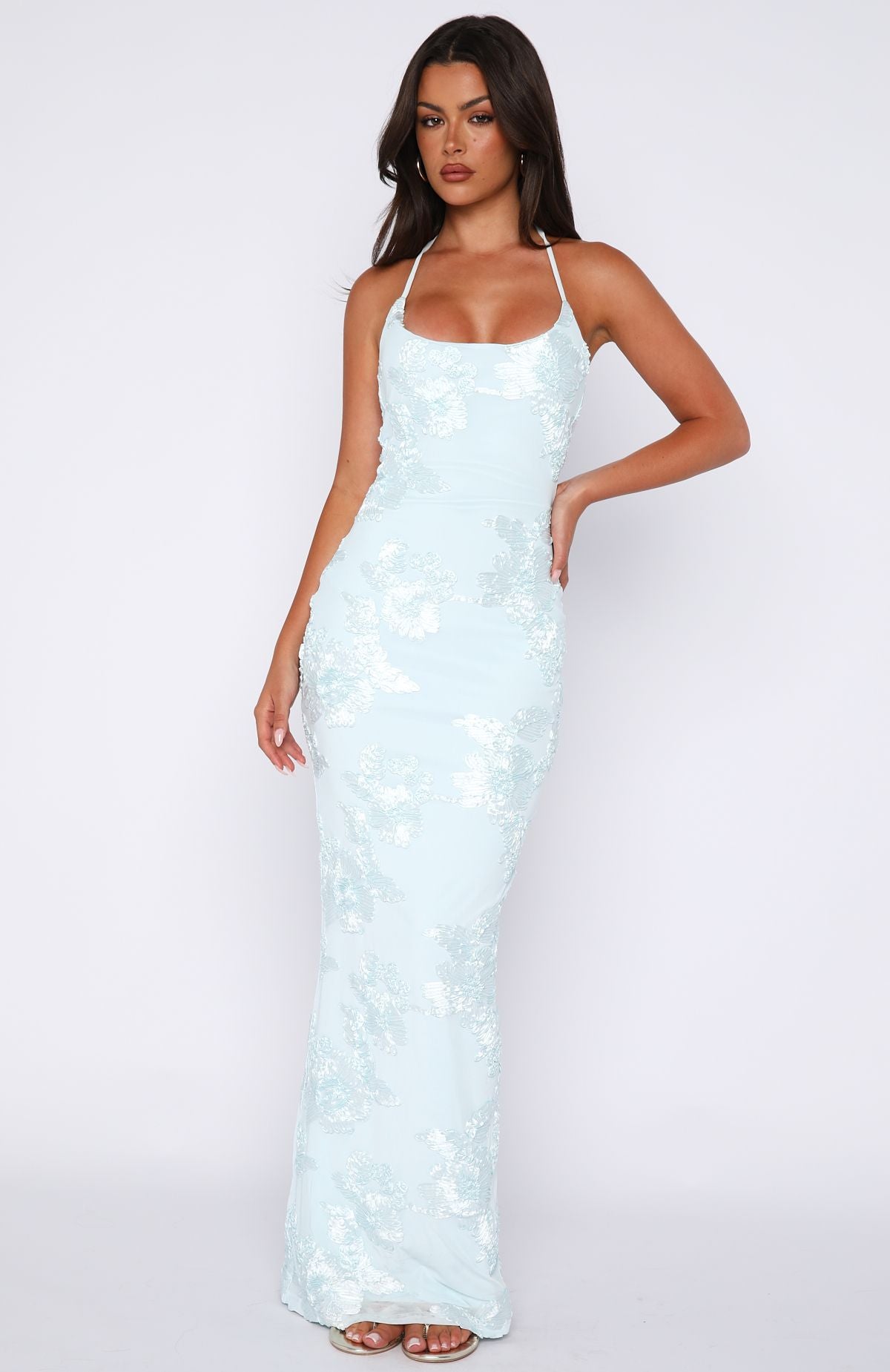 Trending Summer Ready Maxi Dress Baby Blue