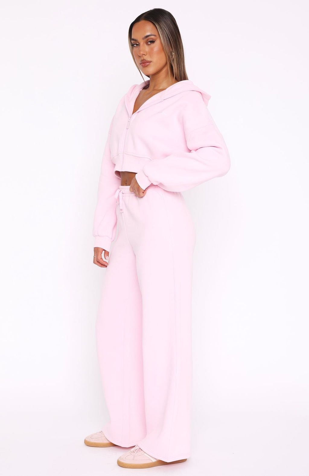 Trending Straight Forward Wide Leg Sweatpants Pink