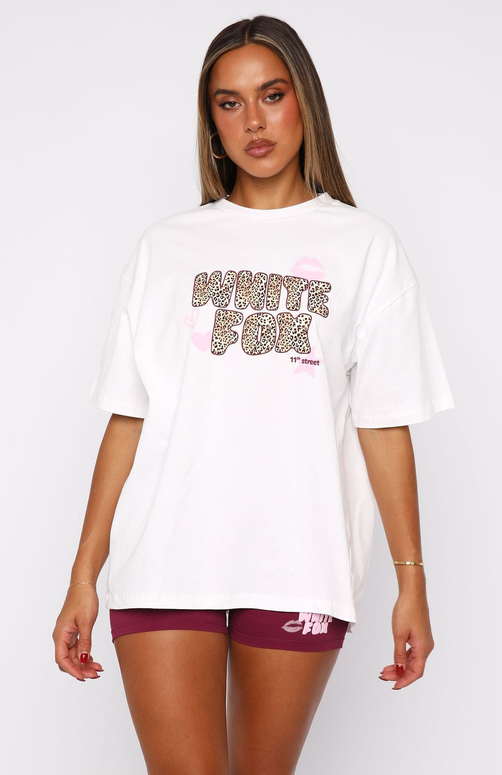 Trending 11th Street Shes So Lucky Oversized Tee Leopard Splice