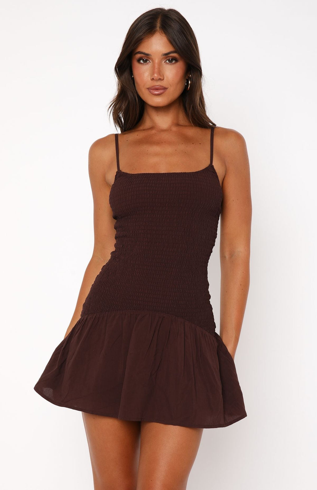 Trending Nothing Is Over Mini Dress Chocolate