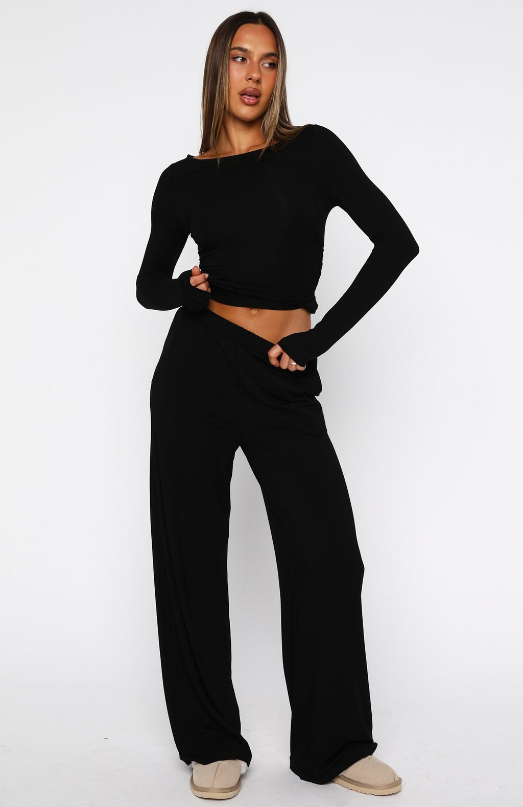 Trending Softly Slumbering Pyjama Set Black