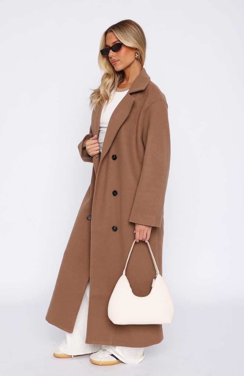Trending Modern Edge Oversized Coat Caramel