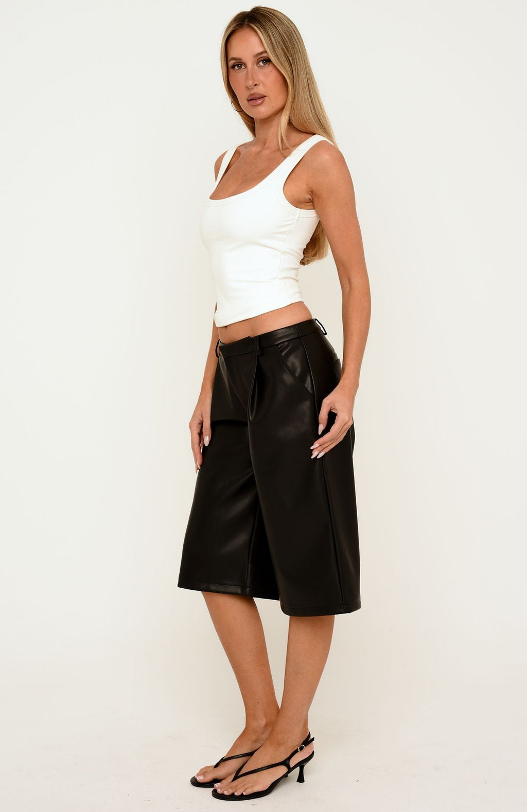 Trending So Different PU Shorts Black