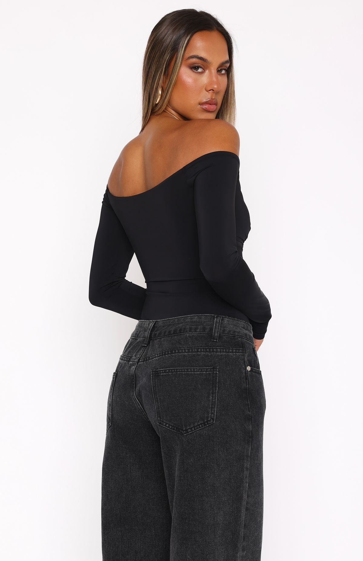 Trending Your Muse Long Sleeve Bodysuit Black
