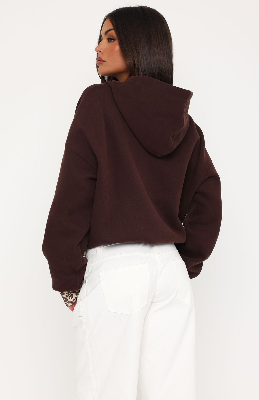 Trending Wild Thing Leopard Oversized Hoodie Chocolate