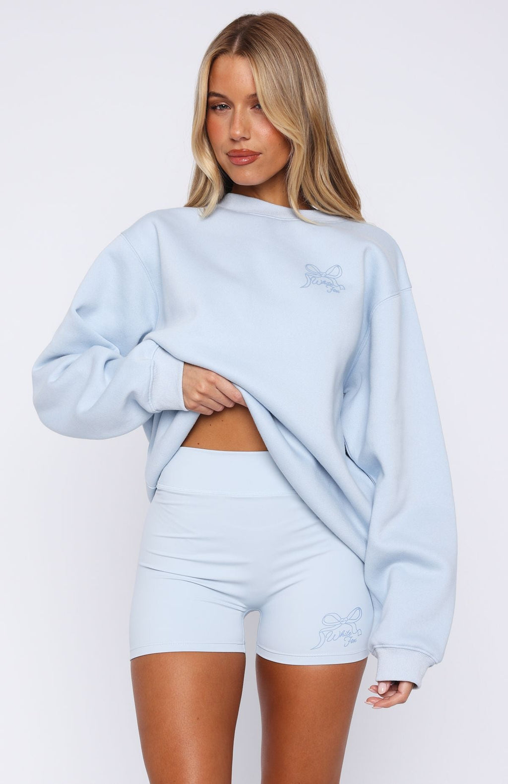 Trending Love You Forever Bike Shorts Baby Blue