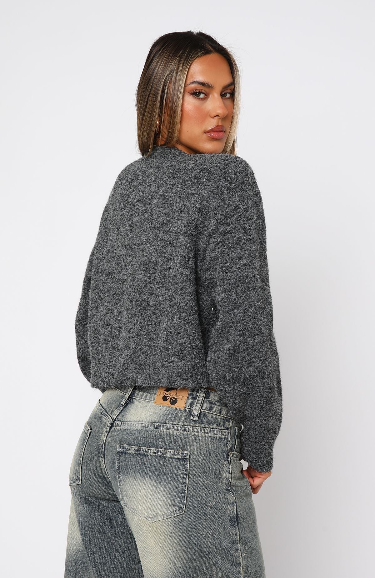 Trending Warm Whispers Knit Cardigan Charcoal