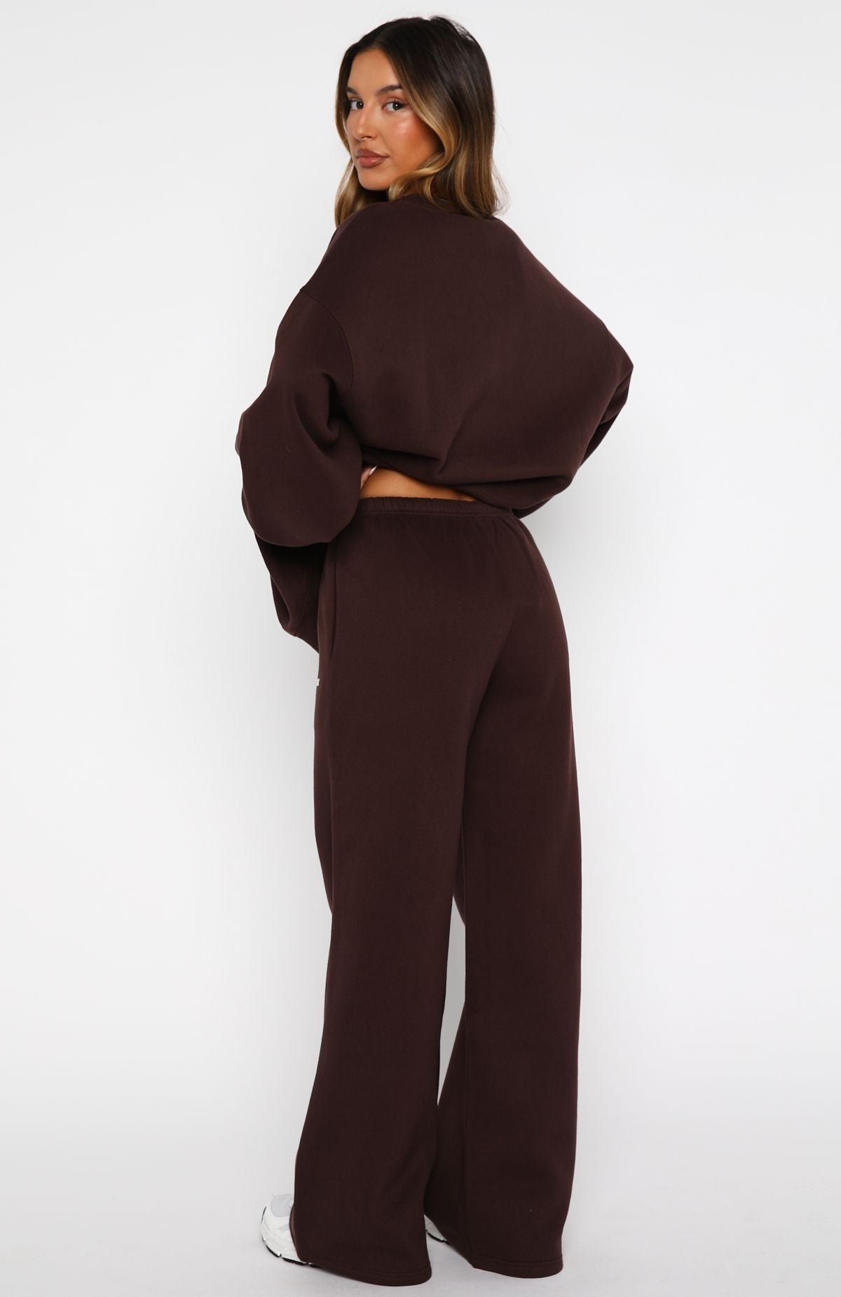 Trending Test Drive Wide Leg Sweatpants Chocolate