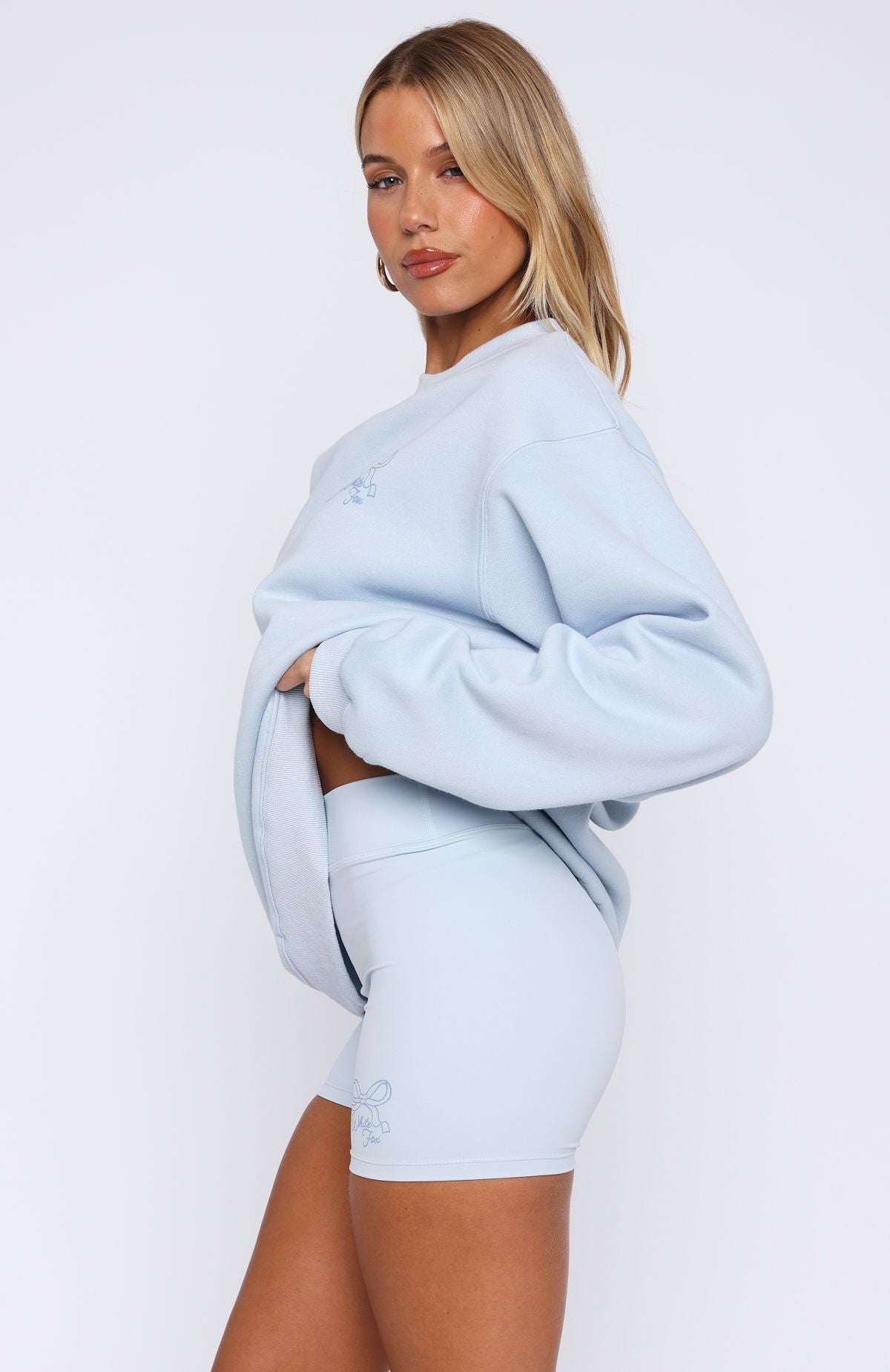 Trending Love You Forever Bike Shorts Baby Blue