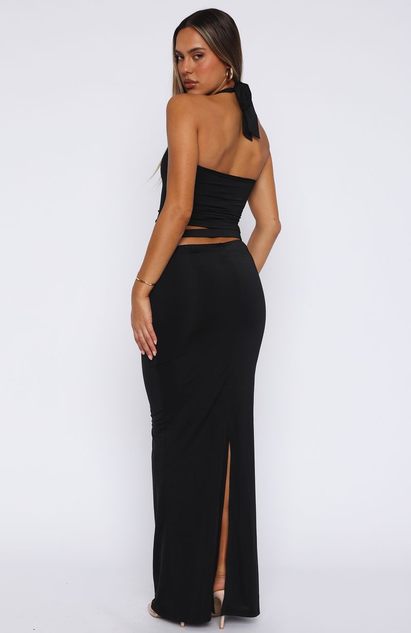 Trending Broken Hearted Maxi Skirt Black