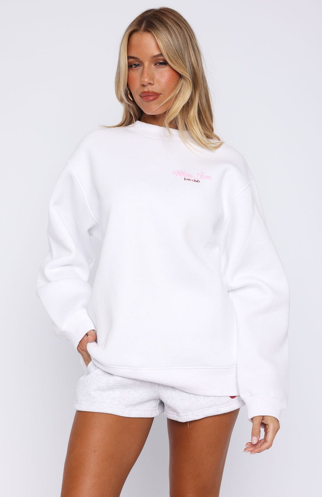 Trending Fell So Hard Oversized Sweater White