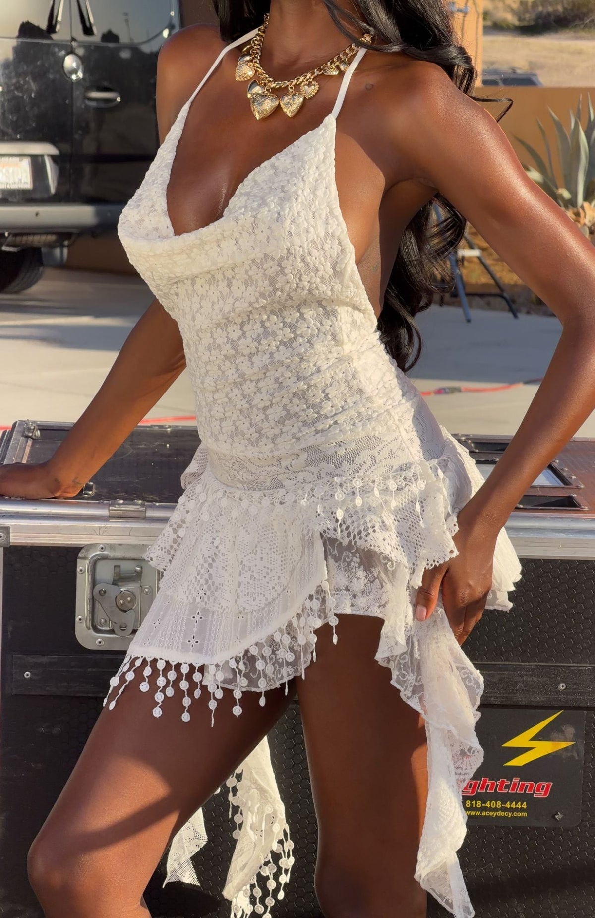 Trending Lets Roll Mini Dress Off White