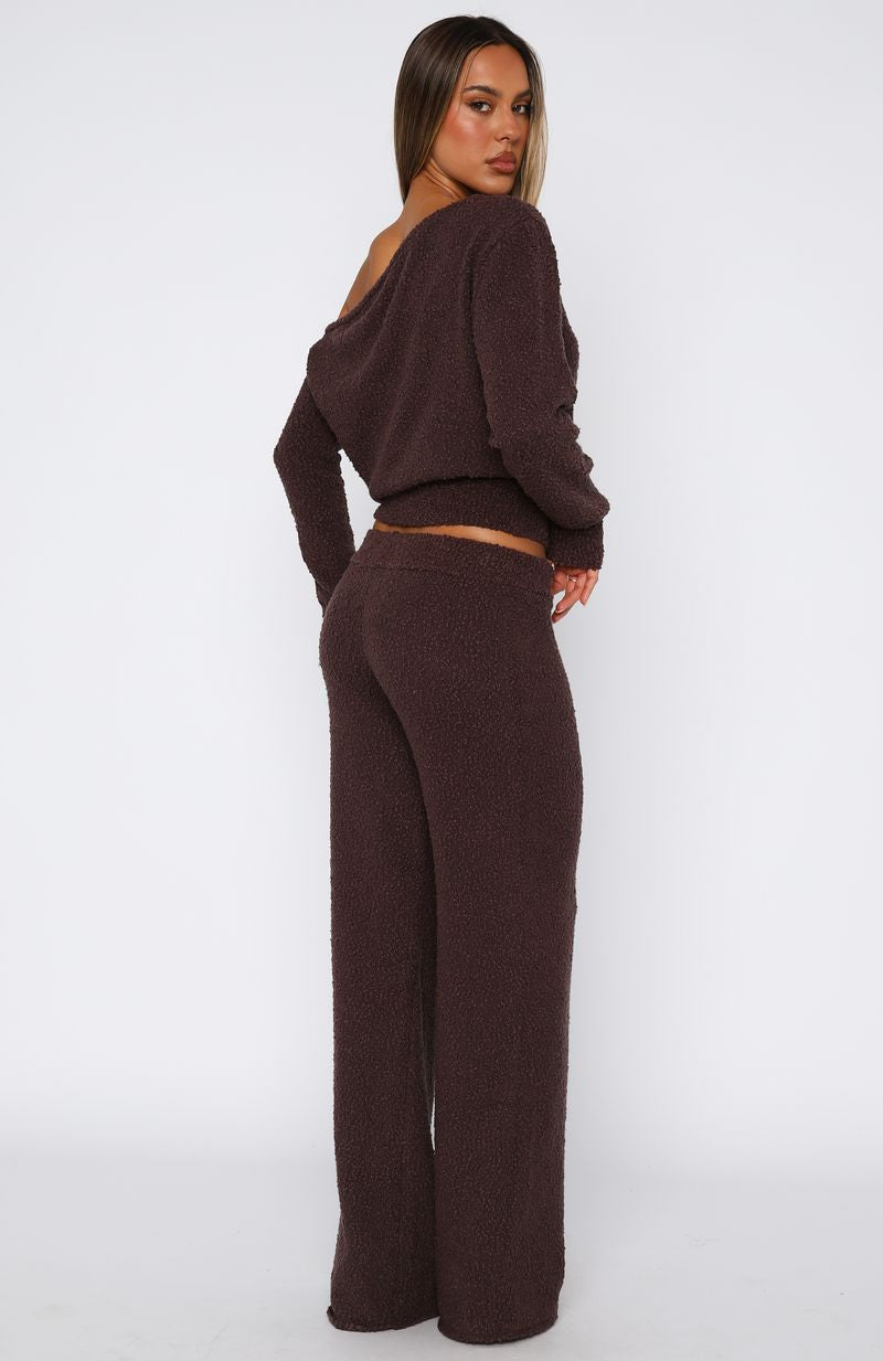 Trending Please Be Mine Knit Pants Chocolate