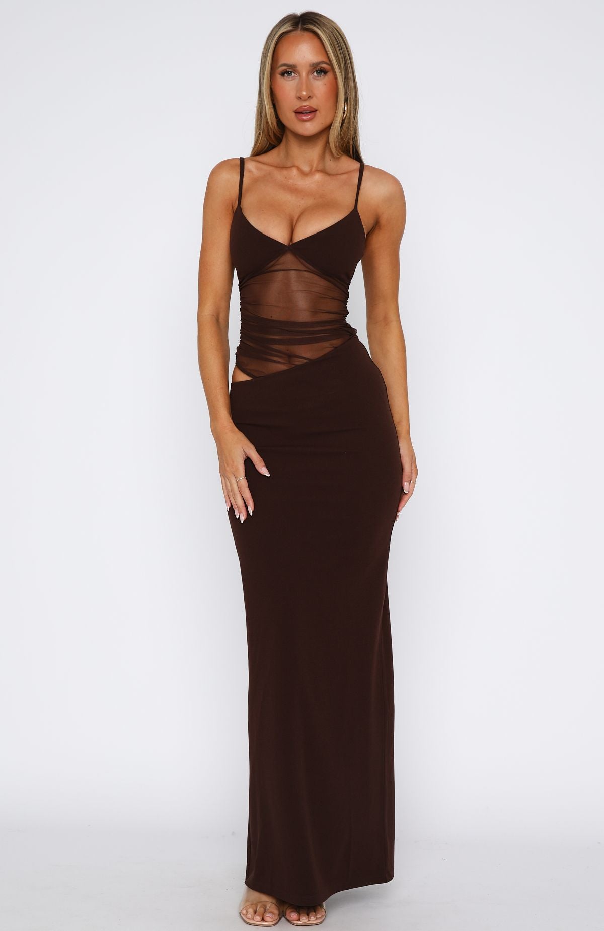 Trending Call Me Up Maxi Dress Chocolate