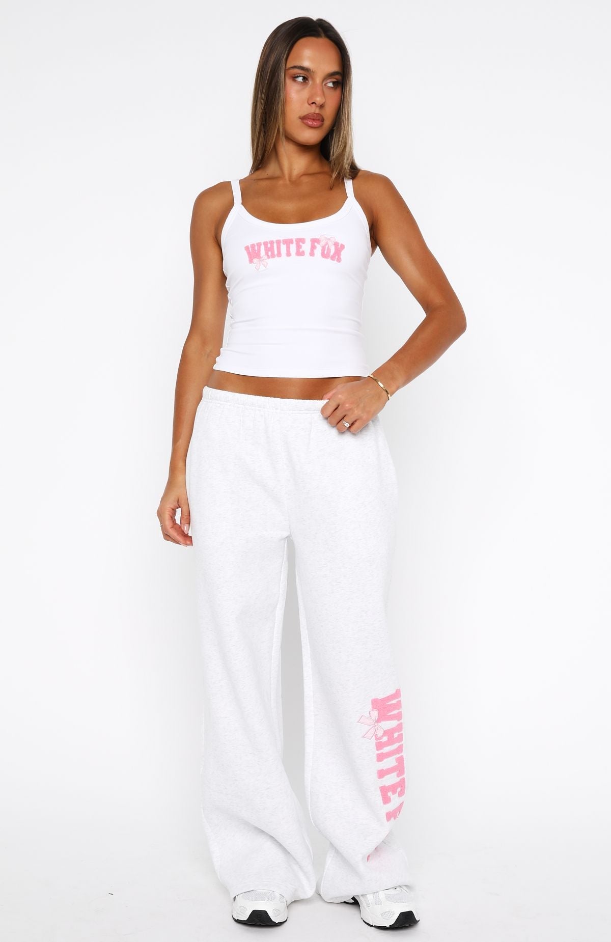 Trending Daydreamers Madeline Wide Leg Sweatpants Grey Marle
