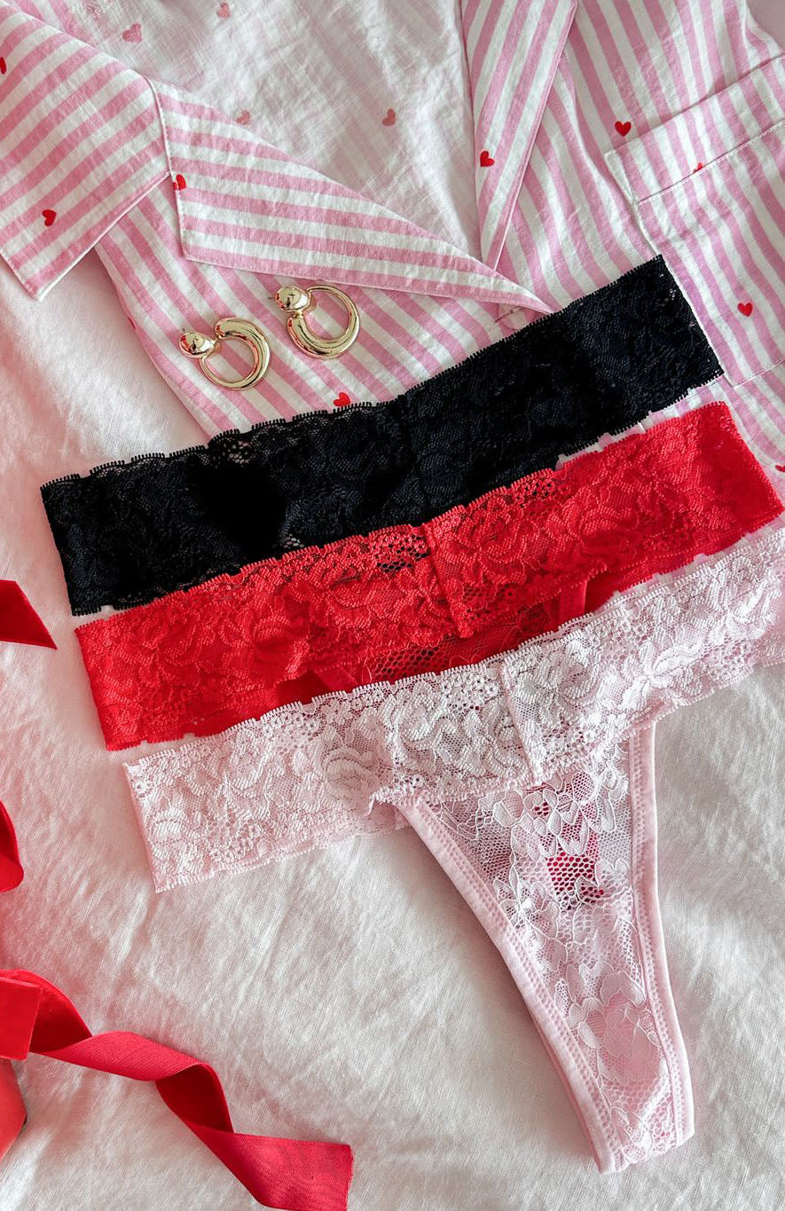 Trending Heart Strings Underwear Set RedPinkBlack
