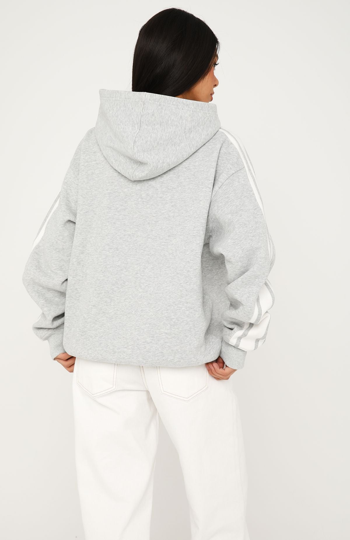 Trending Were On A Roll Oversized Hoodie Dark Grey Marle