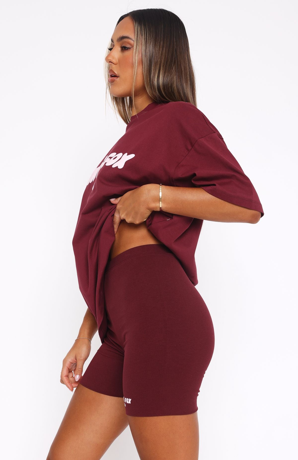 Trending Offstage Ribbed Bike Shorts Red Velvet