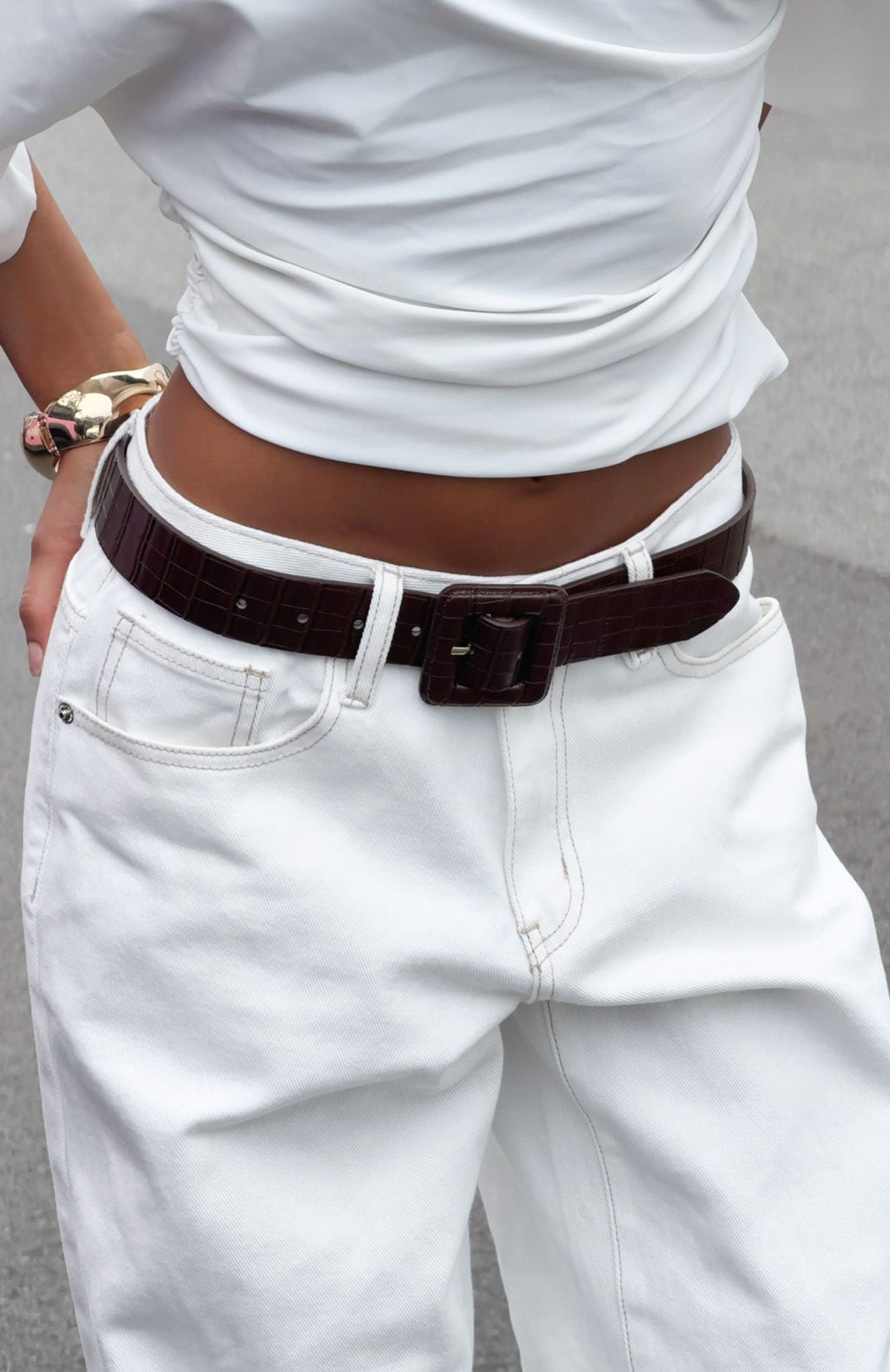 Trending Eloise Belt Chocolate Croc