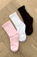 Trending Next Round 3 Pack Socks WhiteChocolatePink