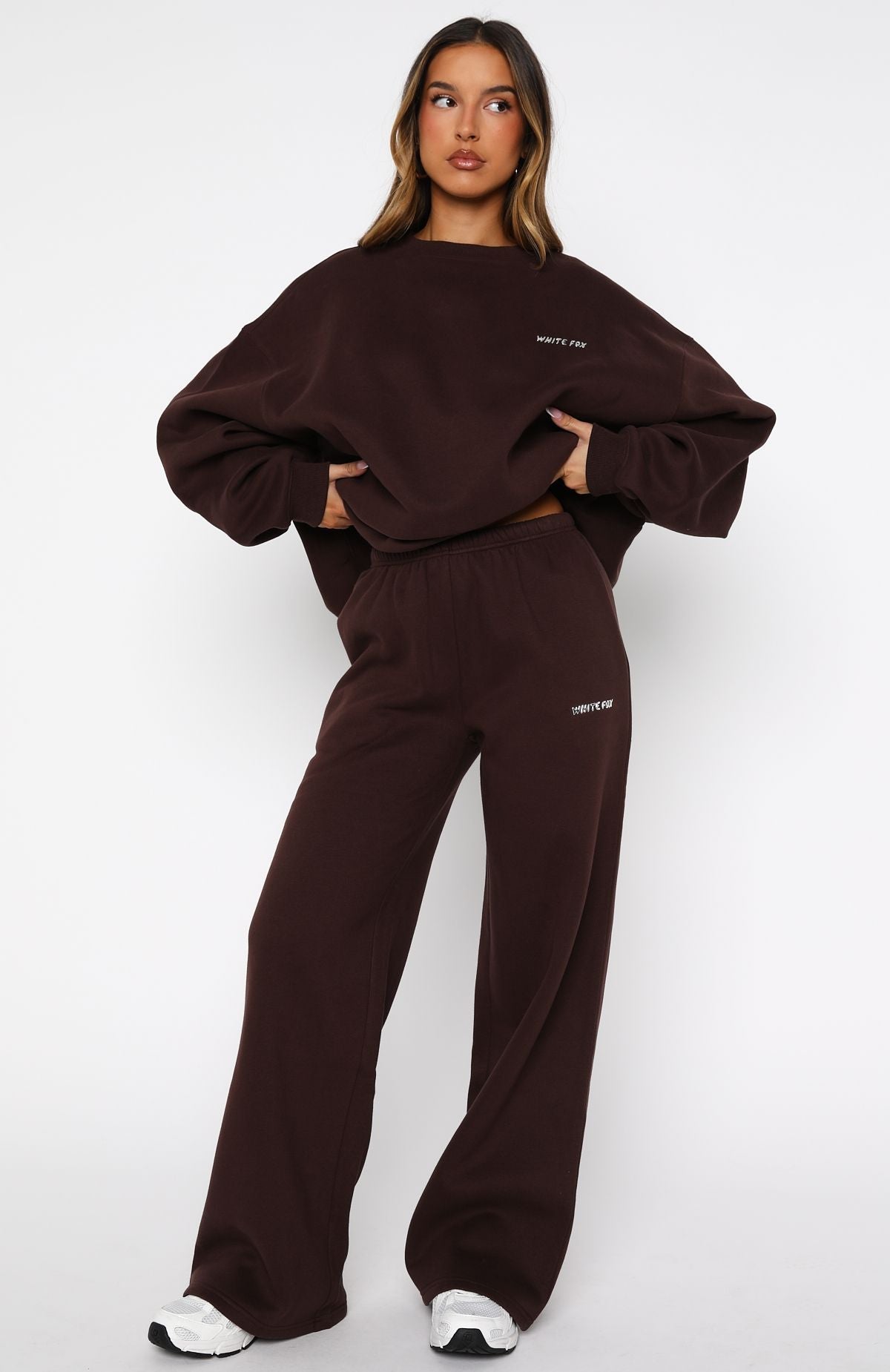Trending Test Drive Wide Leg Sweatpants Chocolate