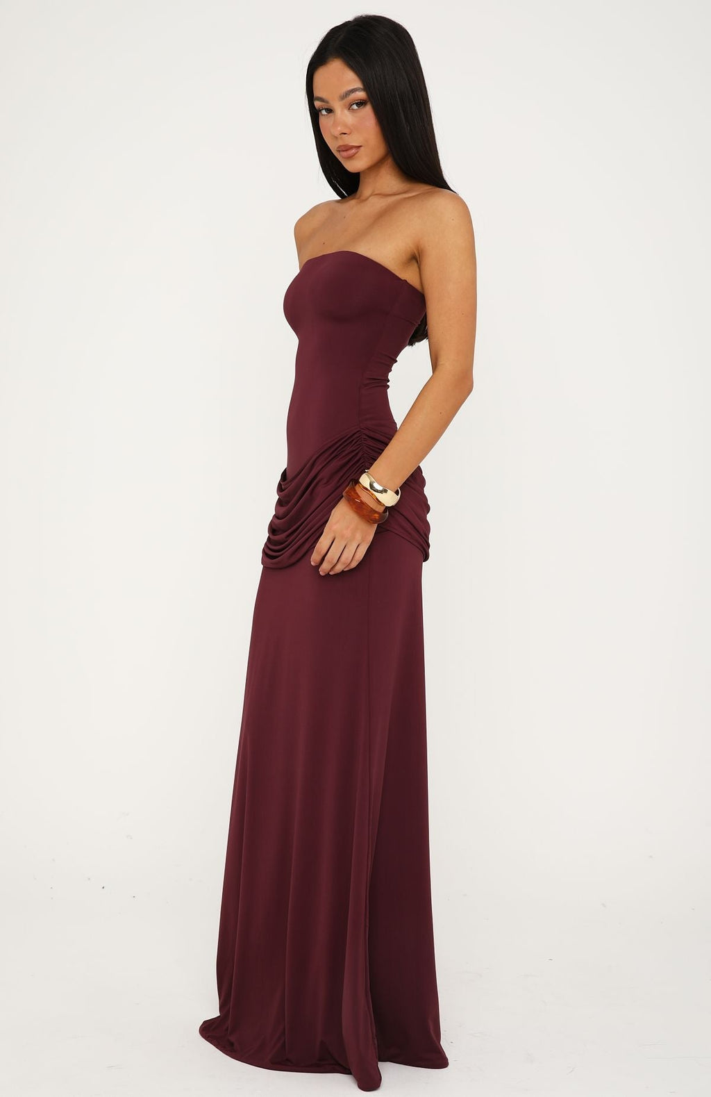 Trending Make You Regret Strapless Maxi Dress Mauve