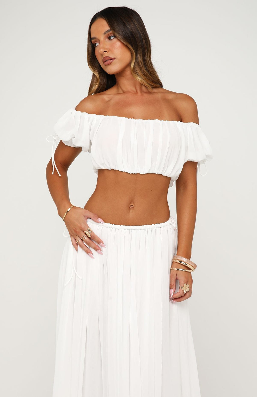 Trending Flounce Flirt Top White