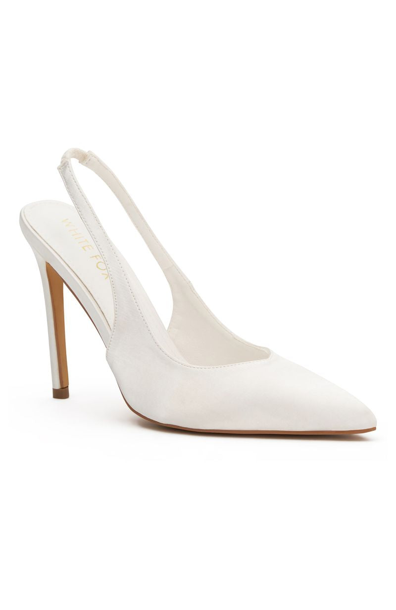 Trending Fisher Heels White Satin