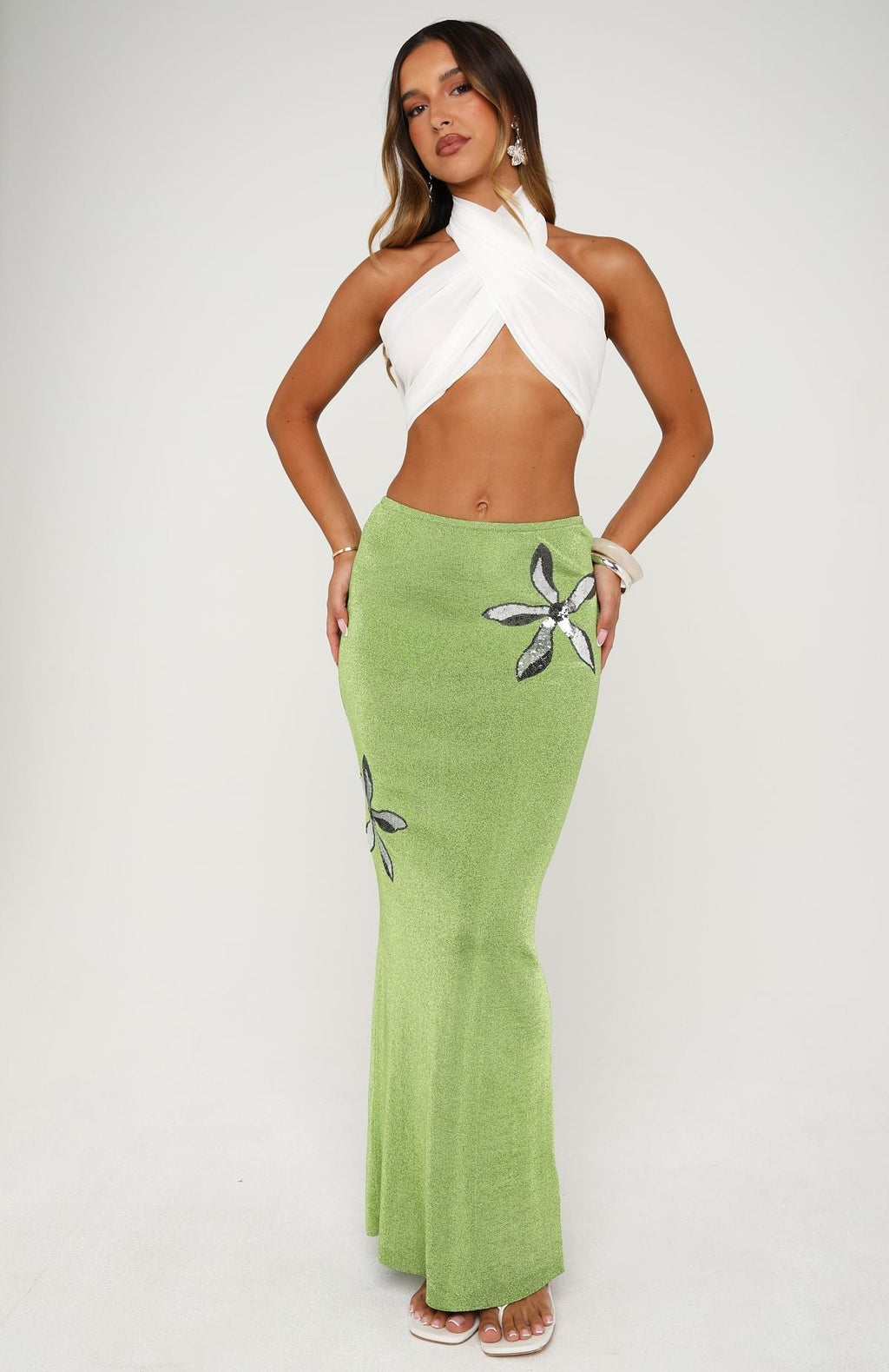 Trending Tide And Bloom Knit Maxi Skirt Kiwi