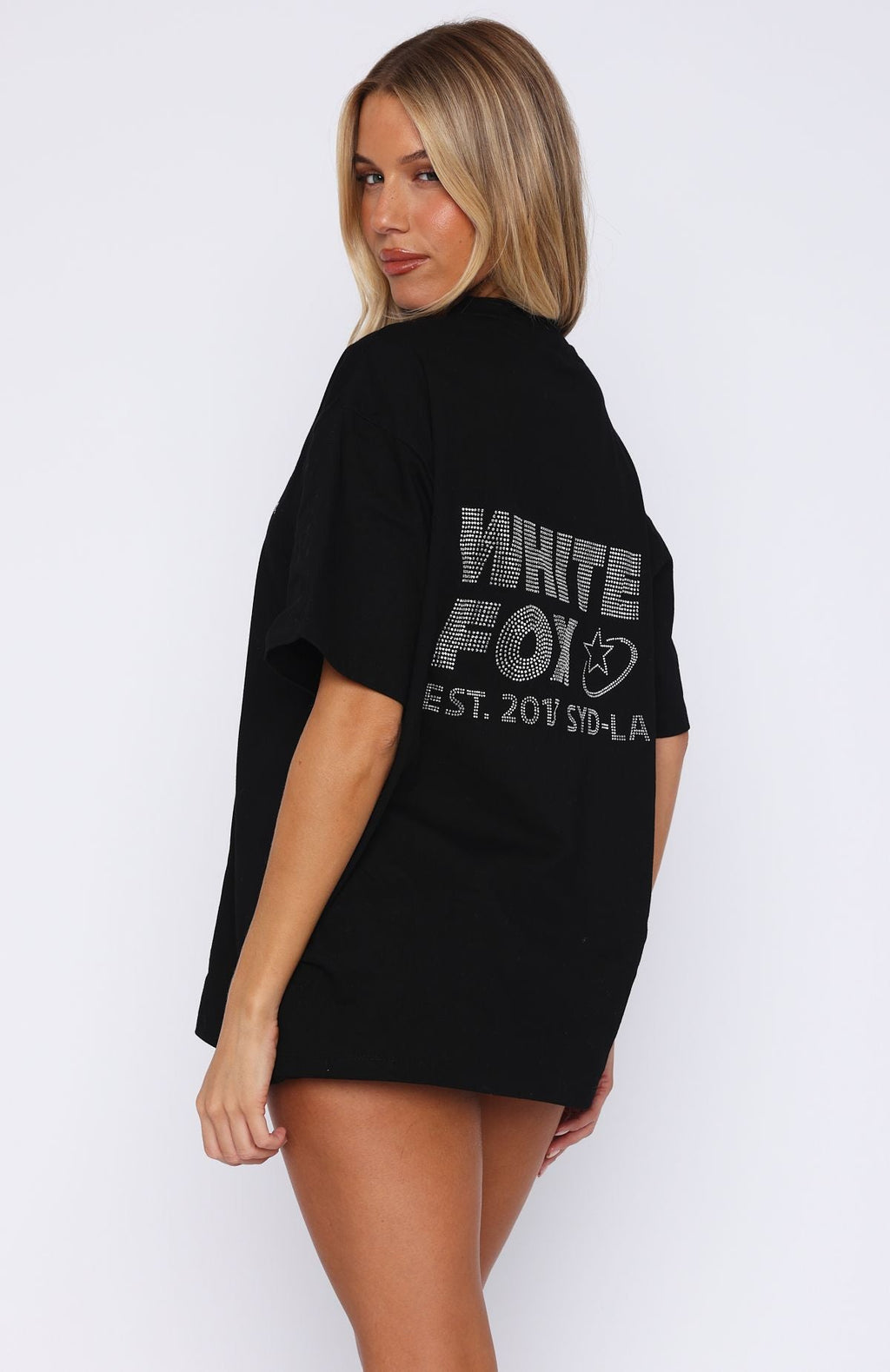 Trending Always Shining Oversized Tee Black