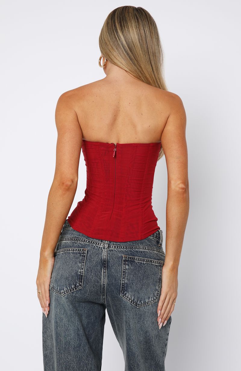 Trending Tell Me A Secret Strapless Bustier Red