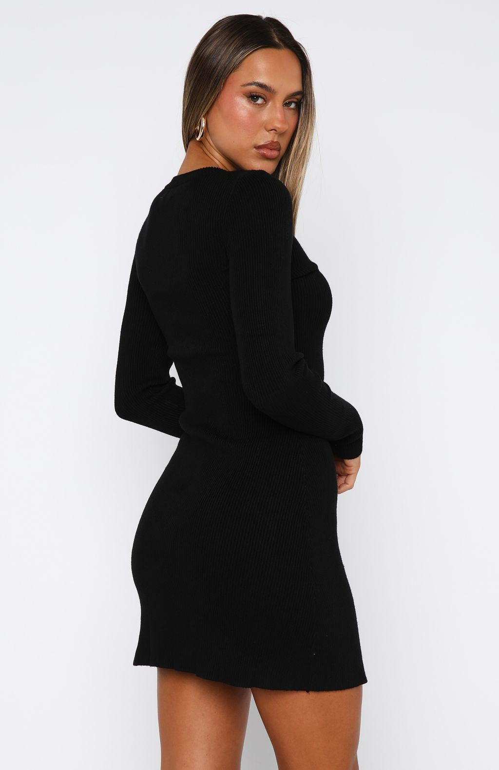 Trending Lets Be Together Long Sleeve Mini Dress Black